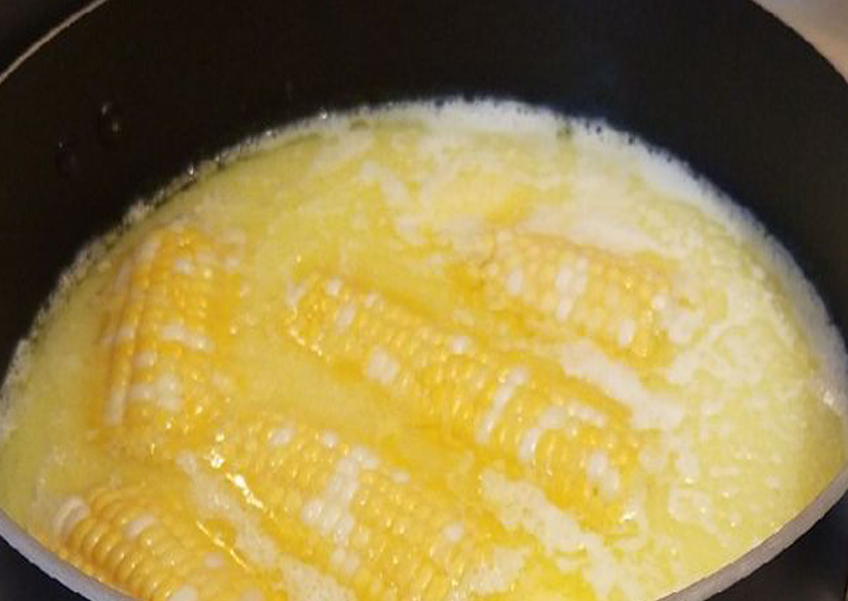 boiled milk corn