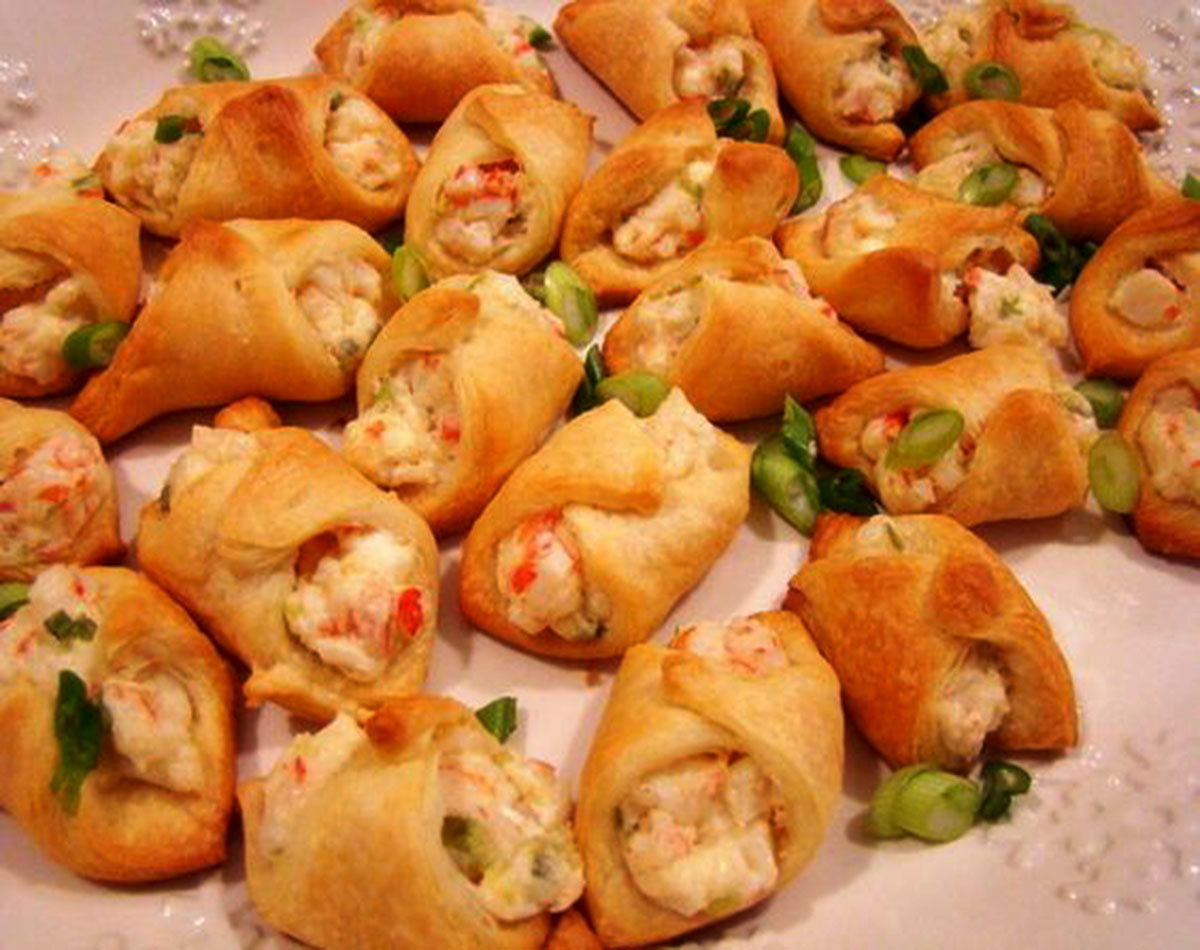 crab and cream cheese filled crescent rolls