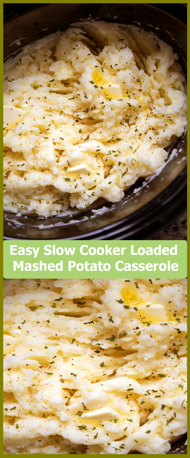 Slow Cooker Loaded Mashed Potato Casserole