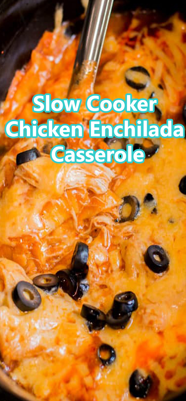 Slow Cooker Chicken Enchilada Casserole
