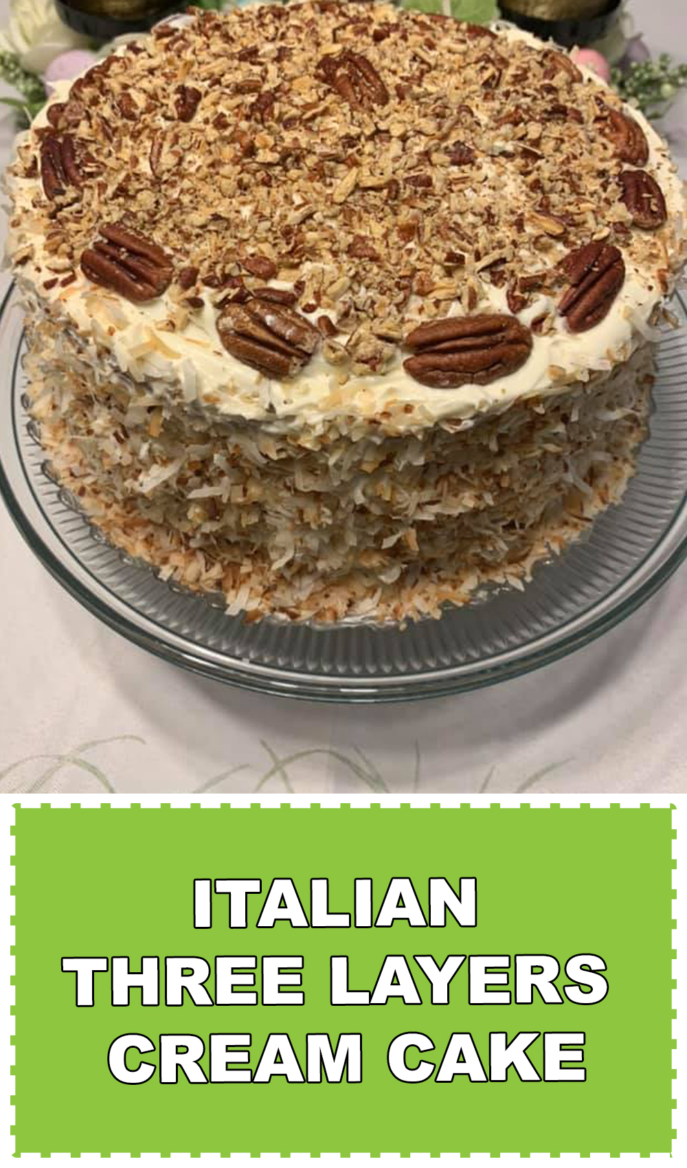 Italian three layers cream cake